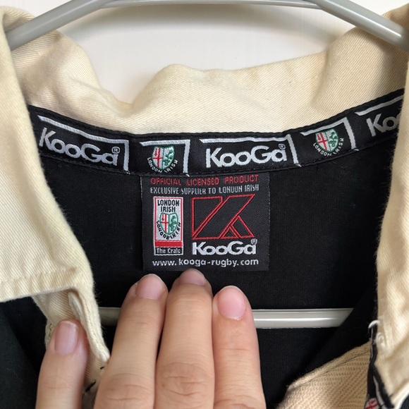 Vintage Kooga London Irish Rugby Union shirt short sleeve black/ beige men's M - Picture 12 of 14